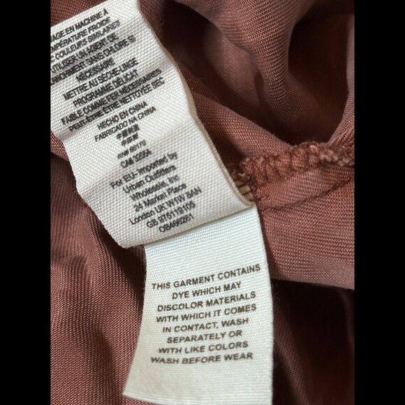 Free People Lace Up Top Large Womens Rusty Pink Twill Chambray Long Sleeve - Picture 7 of 8